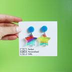 printed acrylic colourful handmade acrylic earrings