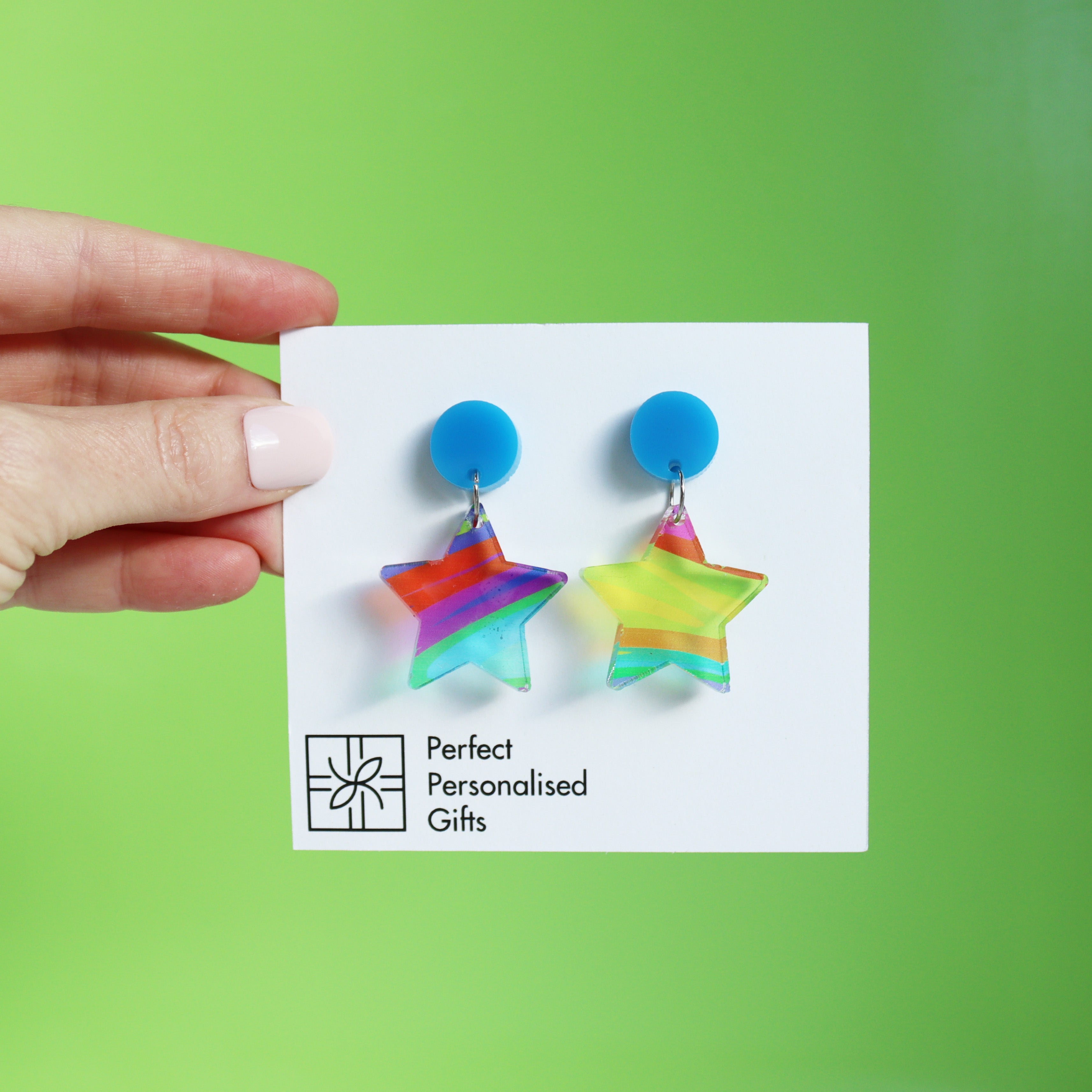 printed acrylic colourful handmade acrylic earrings