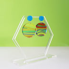 printed acrylic colourful mismatch circle earrings