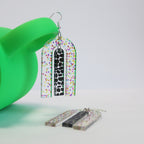 printed geometric acrylic colourful earrings acrylic modern contemporary statement earrings acrylic jewellery bright modern jewellery