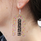 printed geometric colourful earrings acrylic modern contemporary statement earrings