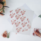 Printed Vellum Pink Flower Paper