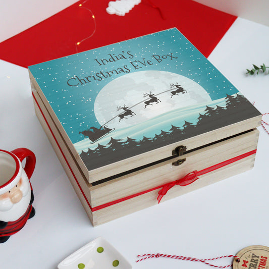 Personalised Printed Wooden Christmas Eve Box