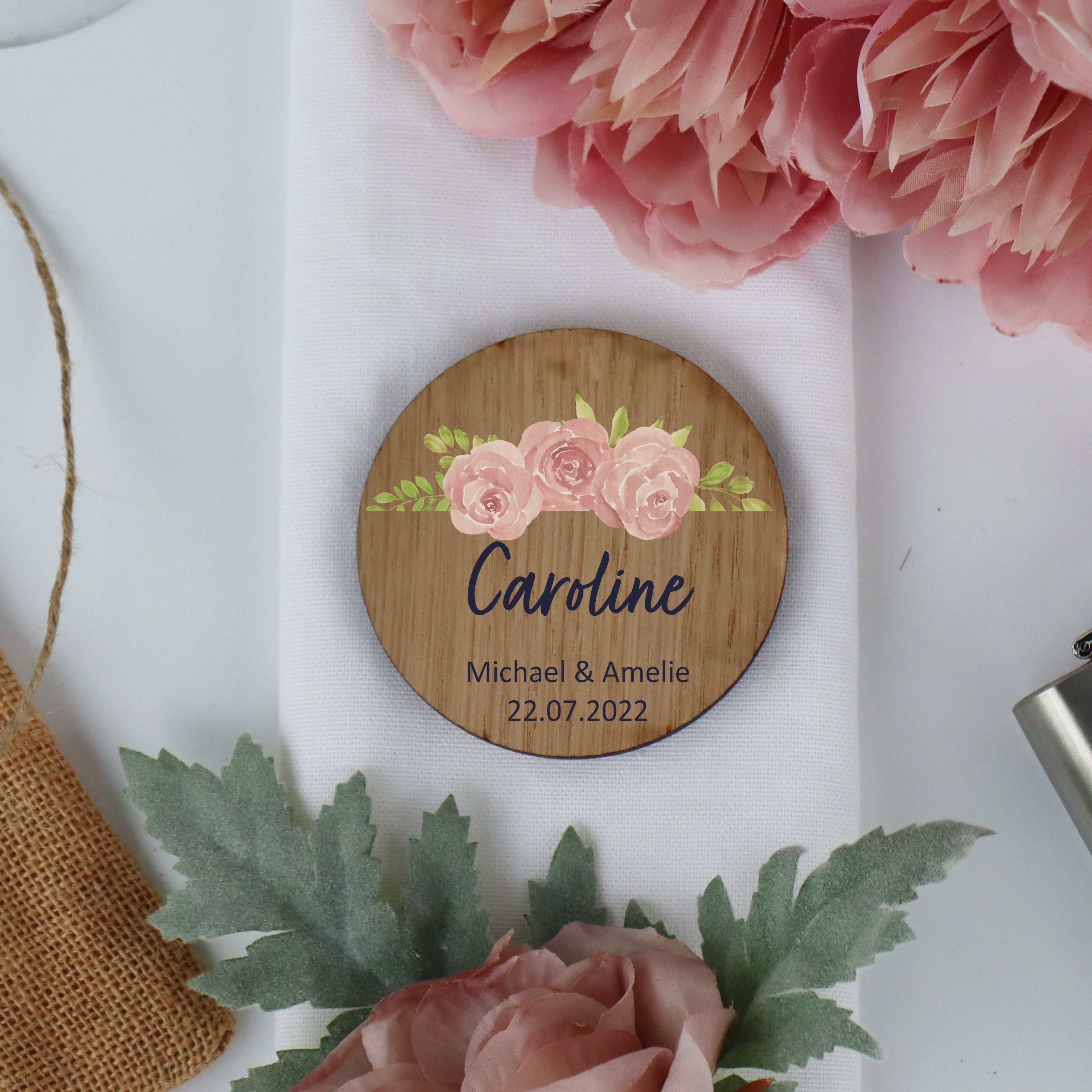 Personalised Printed Wooden Wedding Place Settings