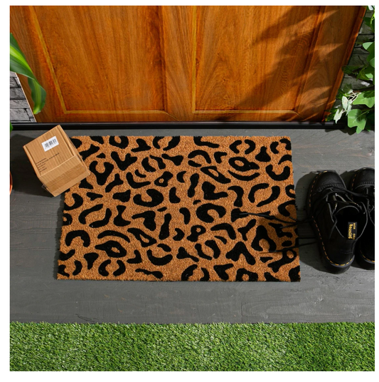Leopard Print Pattern Coir Doormat