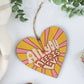 retro heart hanging decoration wooden hanging heart all you need is LOVE decoration