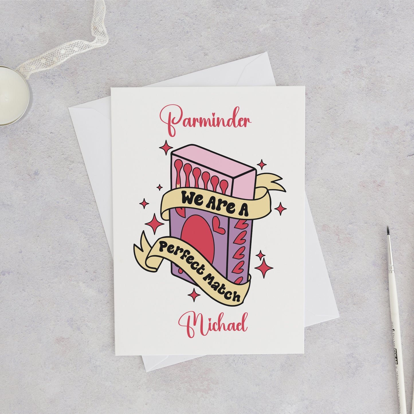 We Are The Perfect Match Personalised Valentine's Card