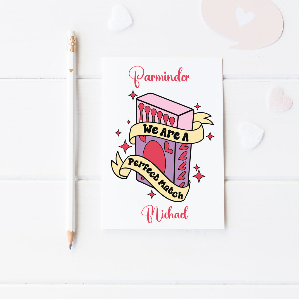 We Are The Perfect Match Personalised Valentine's Card