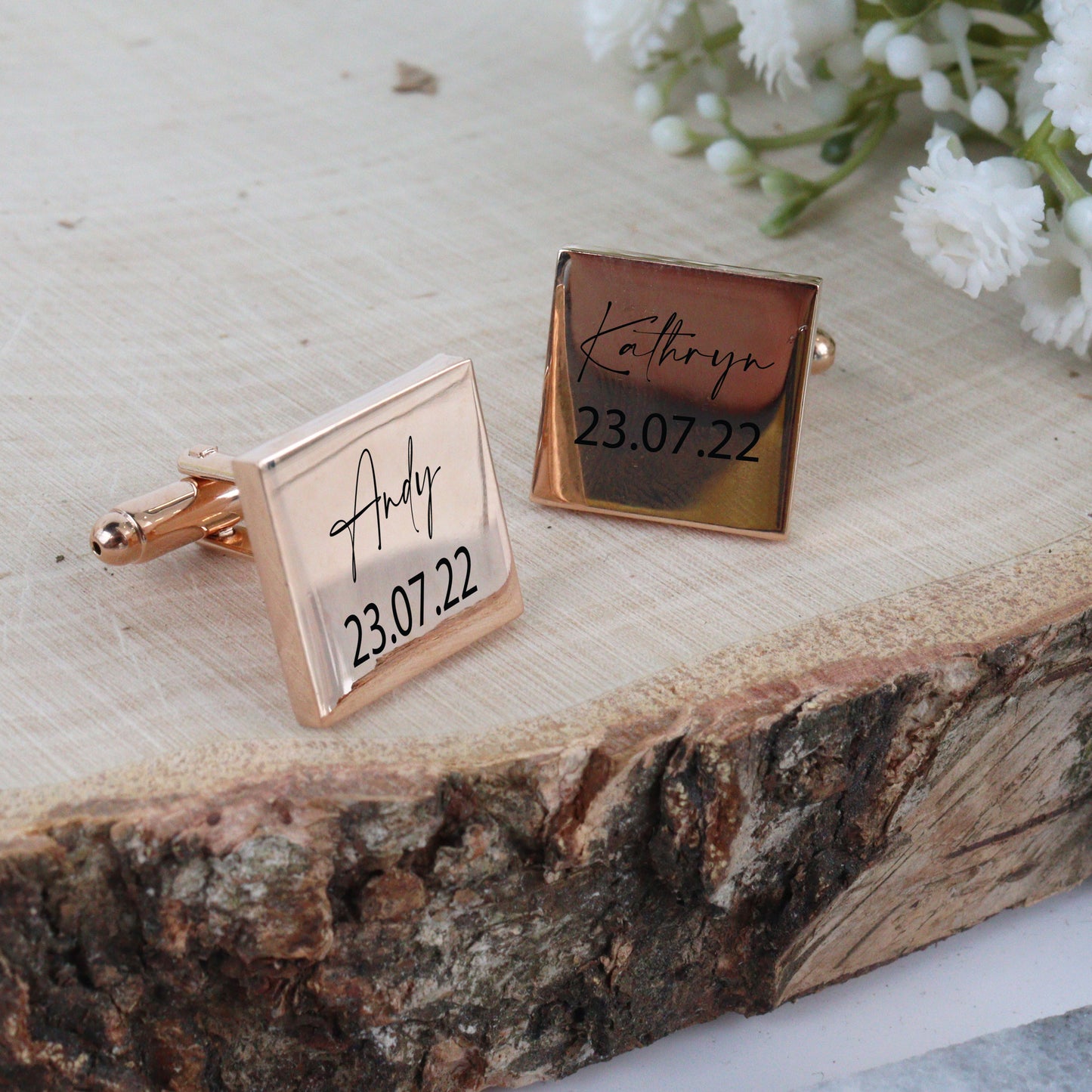 Personalised Rose Gold Plated Cufflinks