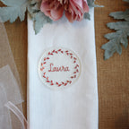 clear acrylic rose gold irridescent glitter bespoke handmade name personalised wedding place settings