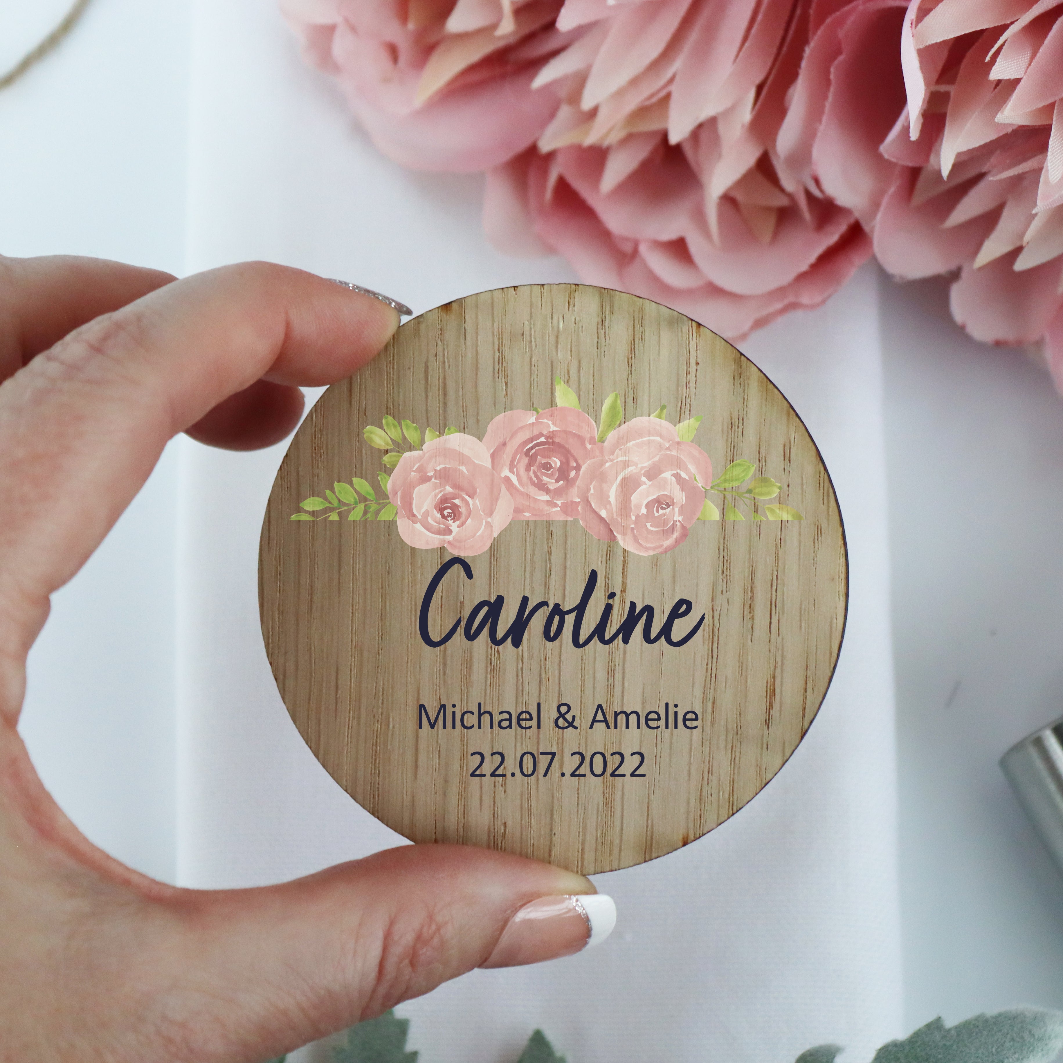 Personalised Printed Wooden Wedding Place Settings