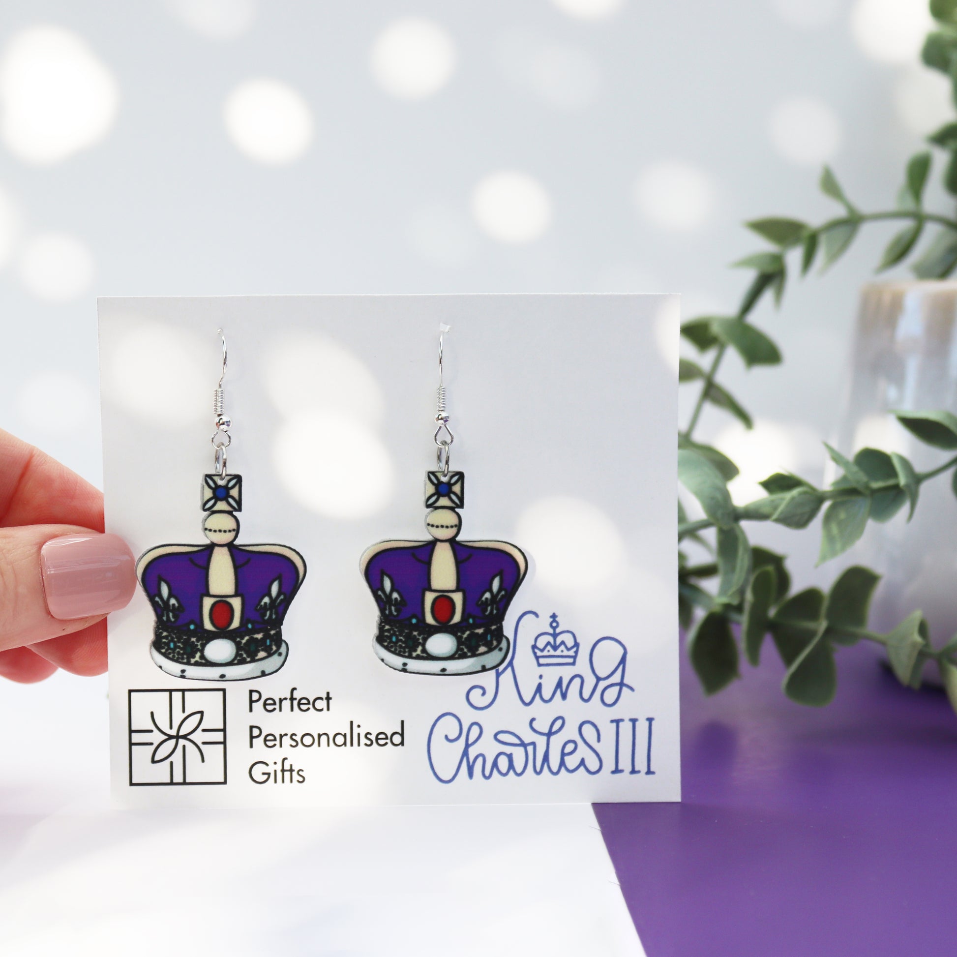king charles III coronation party commemmorative earrings royal celebration earrings