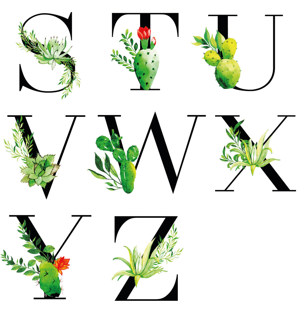 Personalised Couples Water Colour Cactus Print