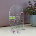personalised acrylic earring holder can hold 50 sets of earrings