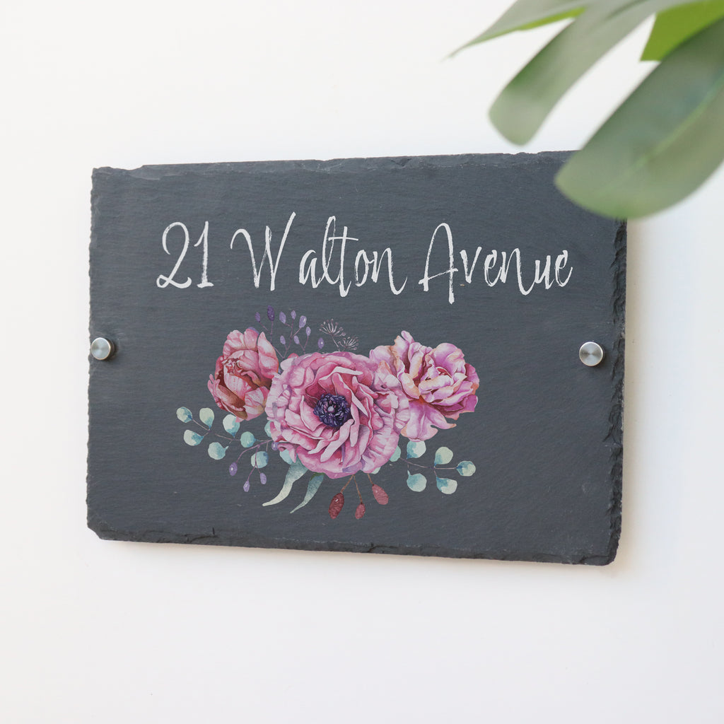 Slate Printed House Sign