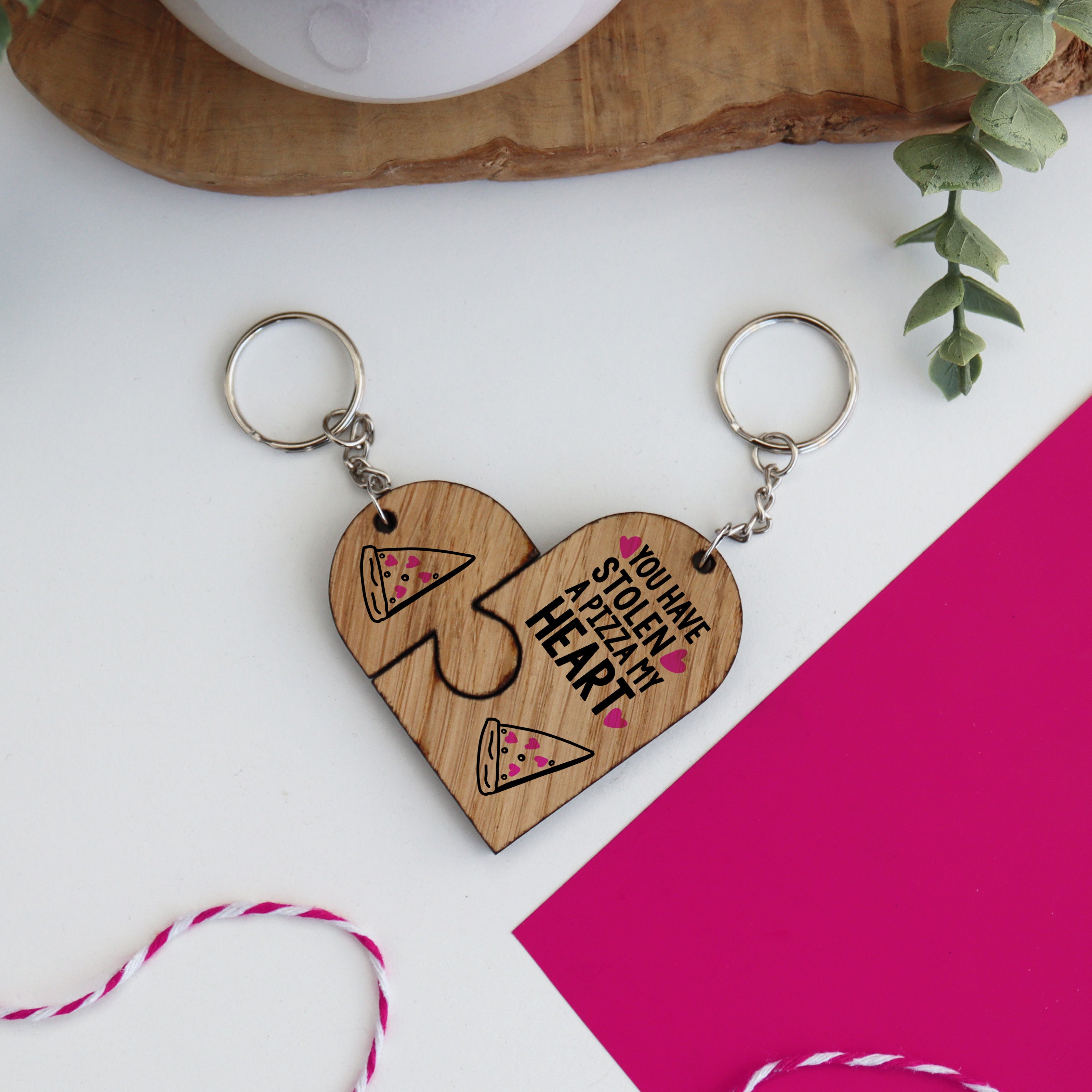 stolen a pizza my heart couples keyrings with pizza design for pizza loving couple