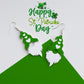 St Patrick's Day Dress Up Earrings Green Gnome
