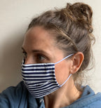 Pack Of Four Navy And White 100% Cotton Face Mask