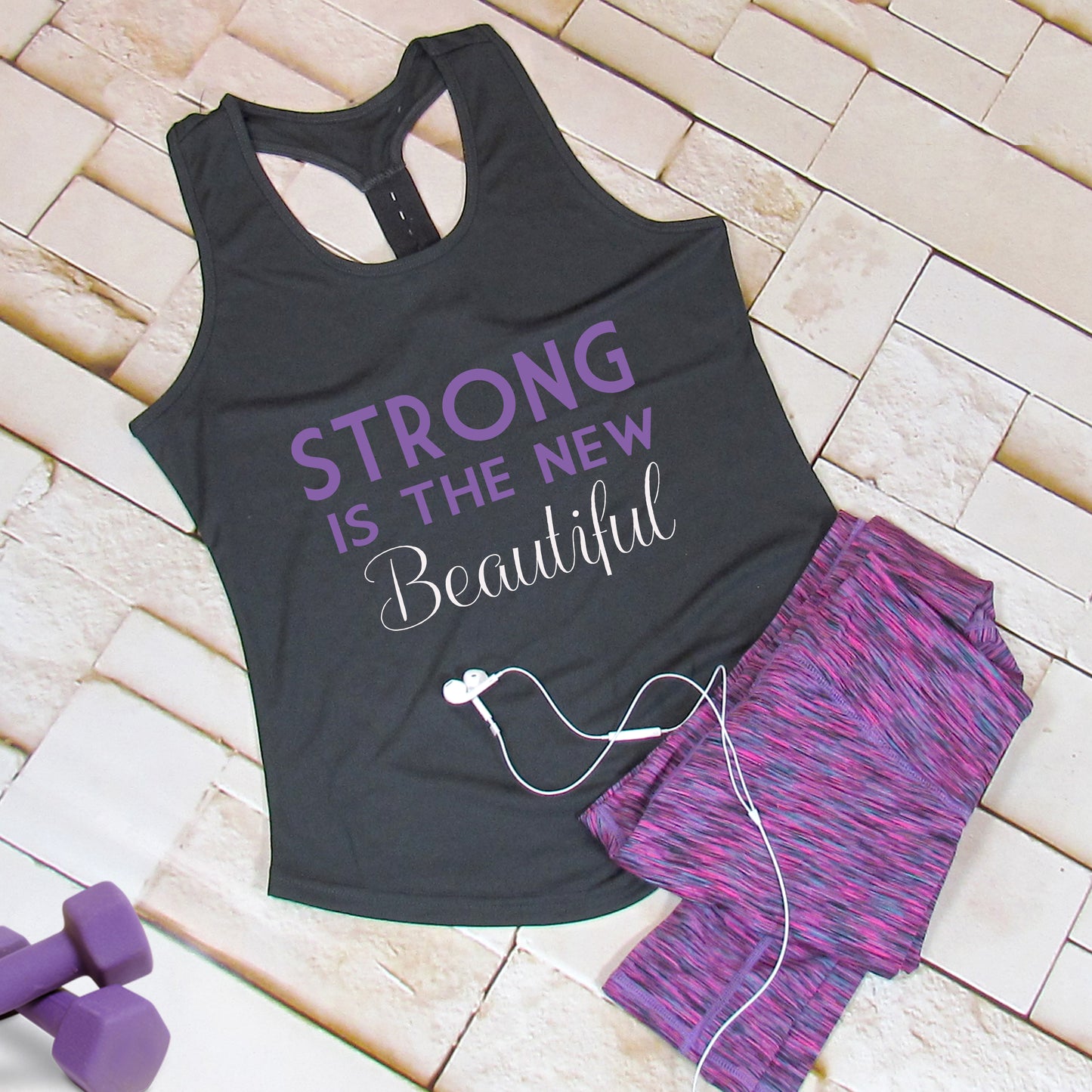 Gym Strong Is The New Beautiful TriDri Racerback Vest