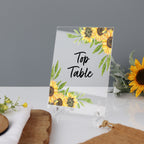 Wedding Table Number Sunflowers