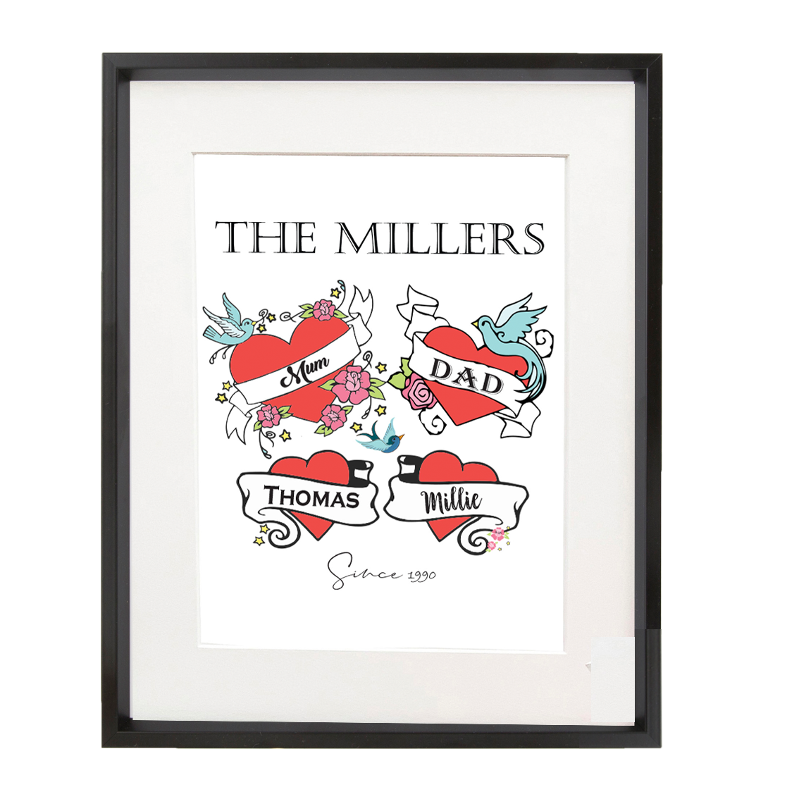 Personalised Family Tattoo Style Print