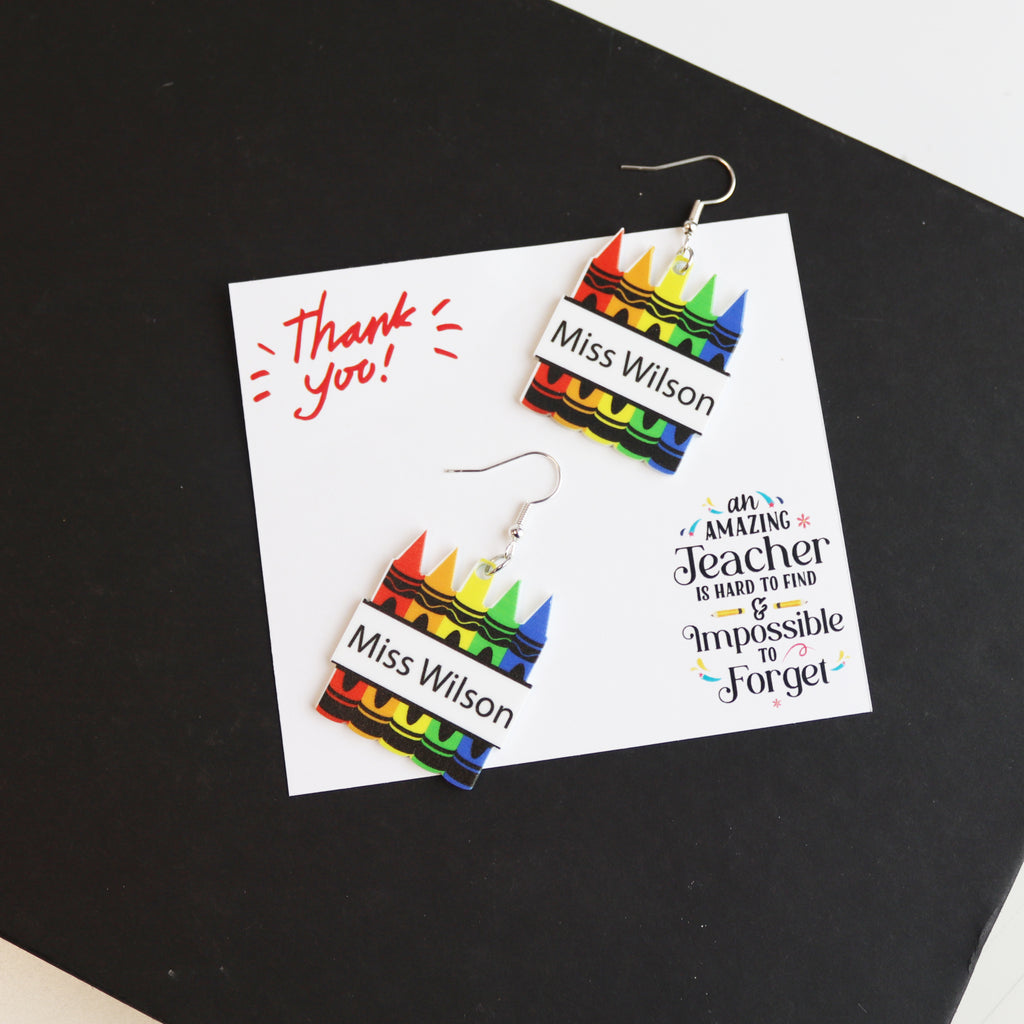 Personalised Teacher Earrings