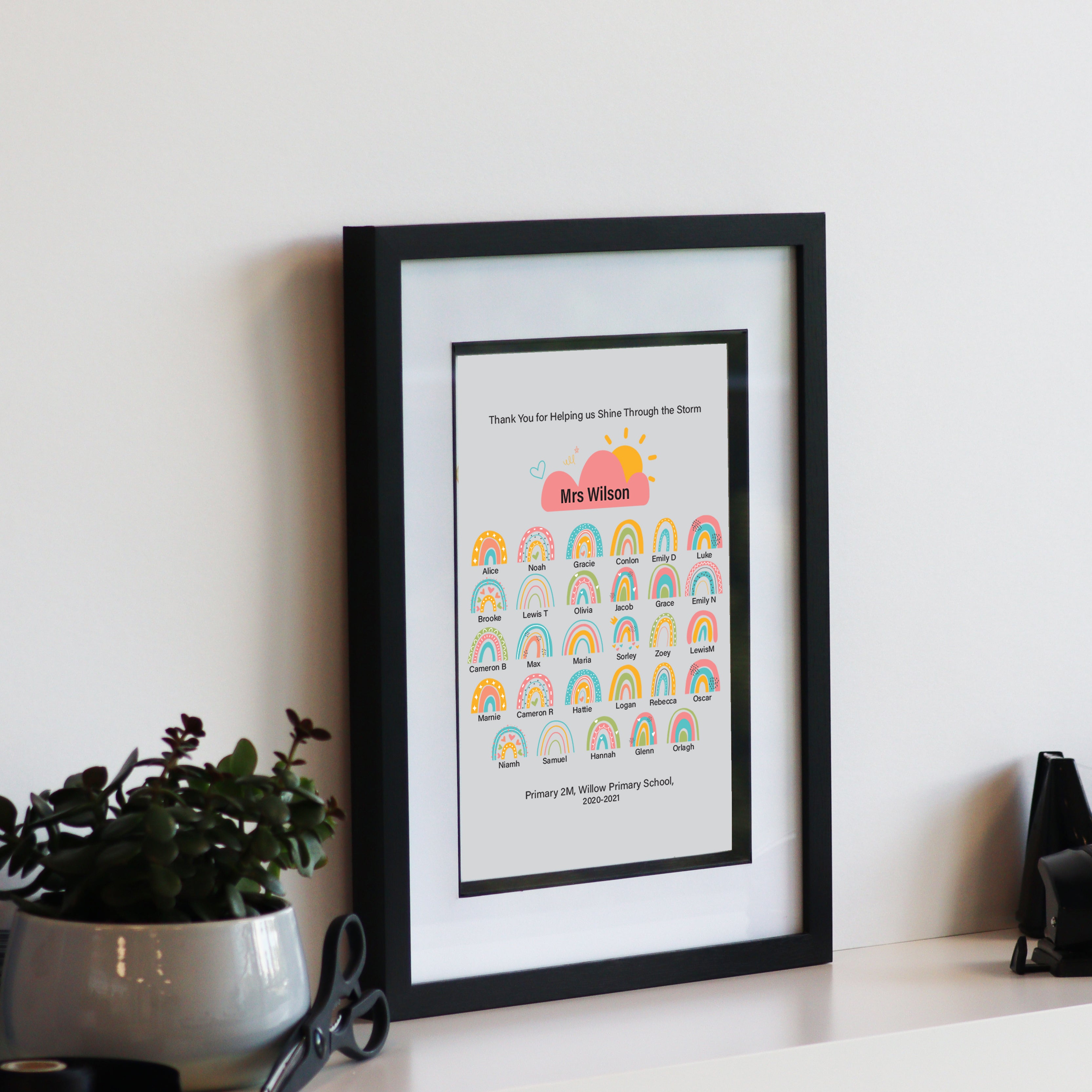 Thank You Teacher Rainbow Print