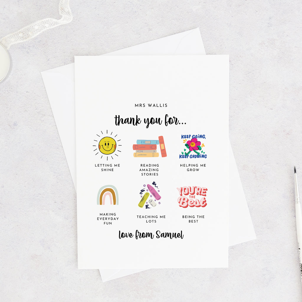 Personalised Thank You Teacher Card