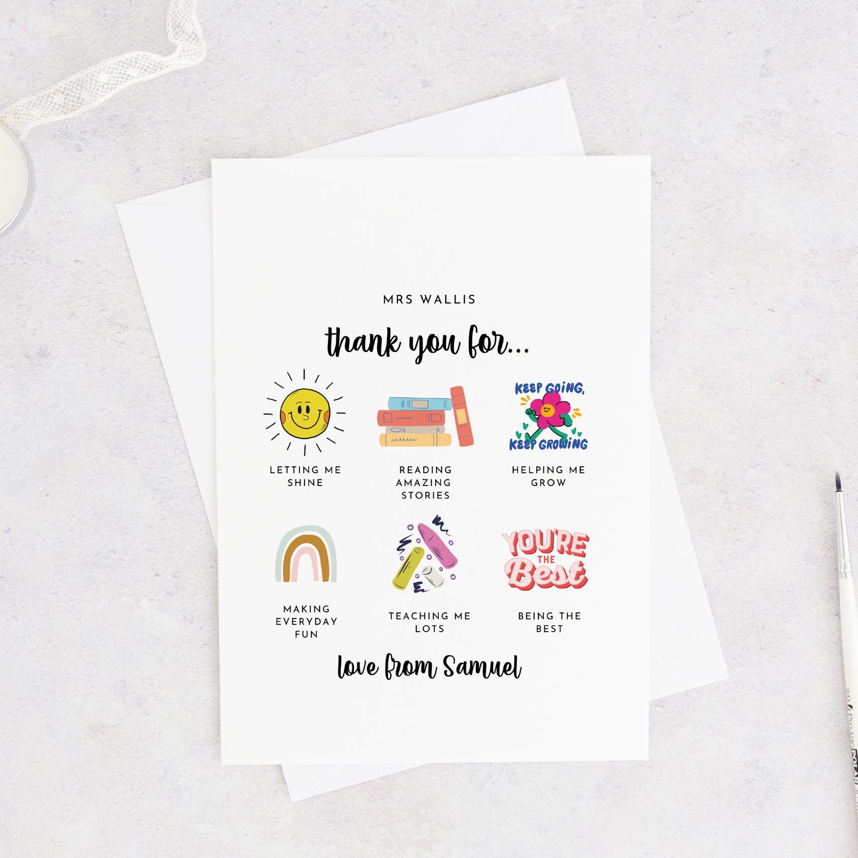 Personalised Thank You Teacher Card