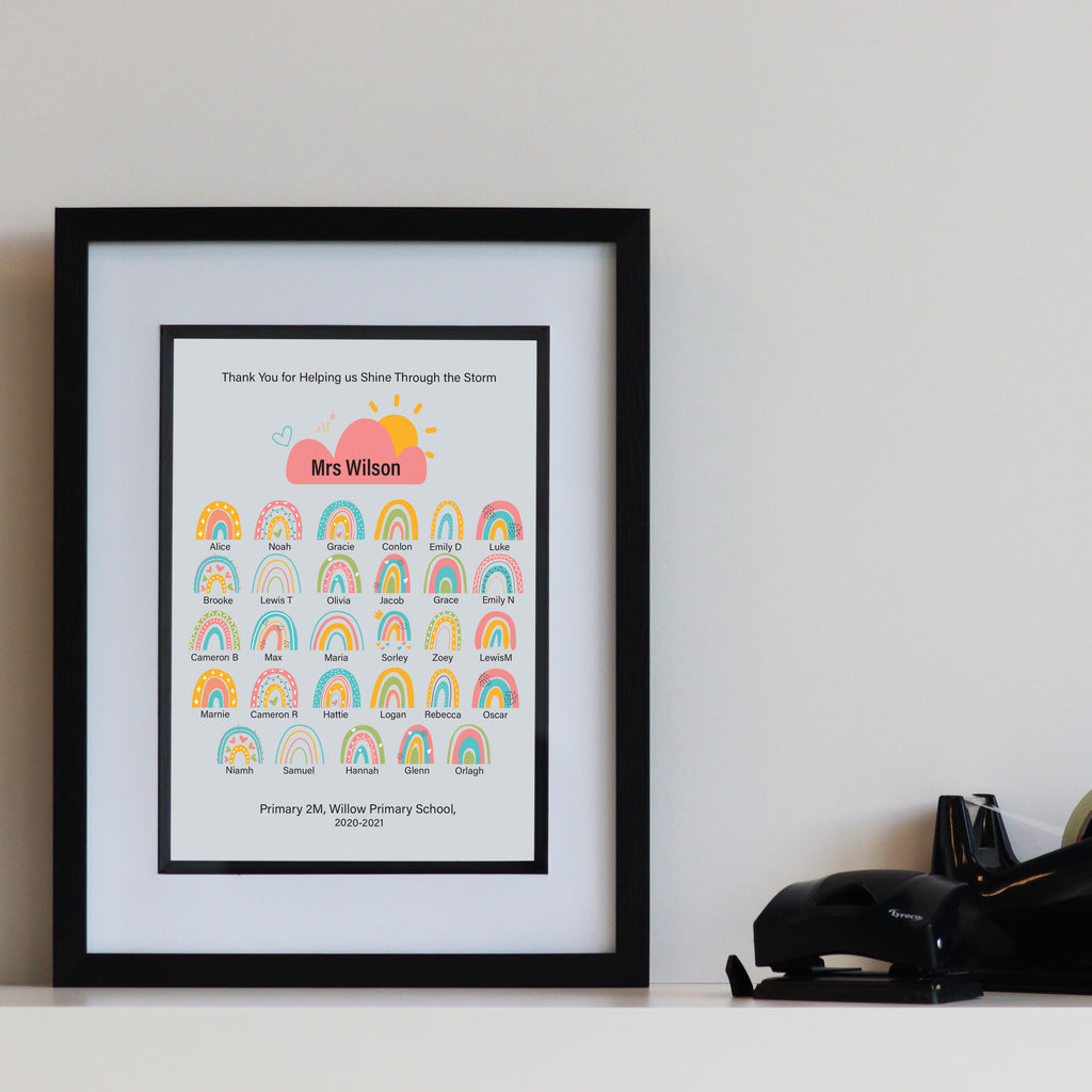 Thank You Teacher Rainbow Print