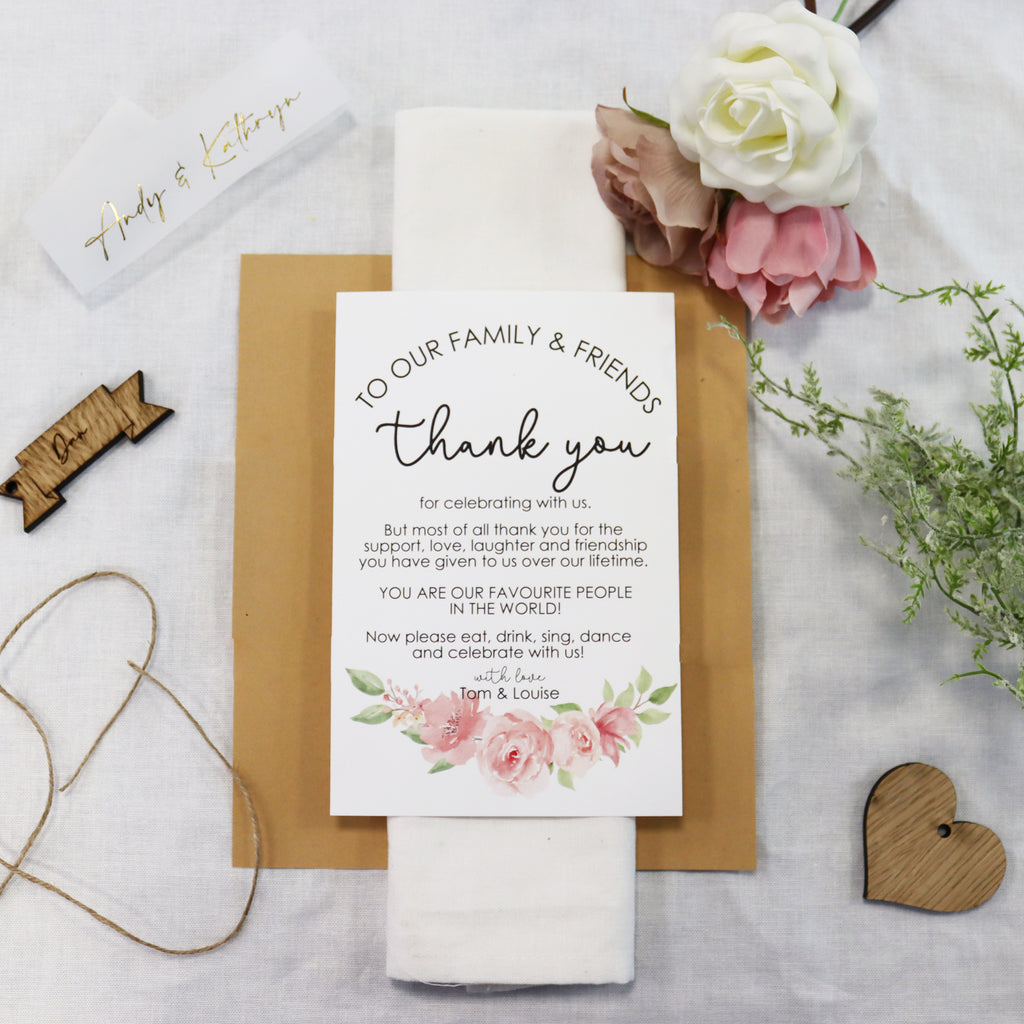 Wedding Thank You Place Setting