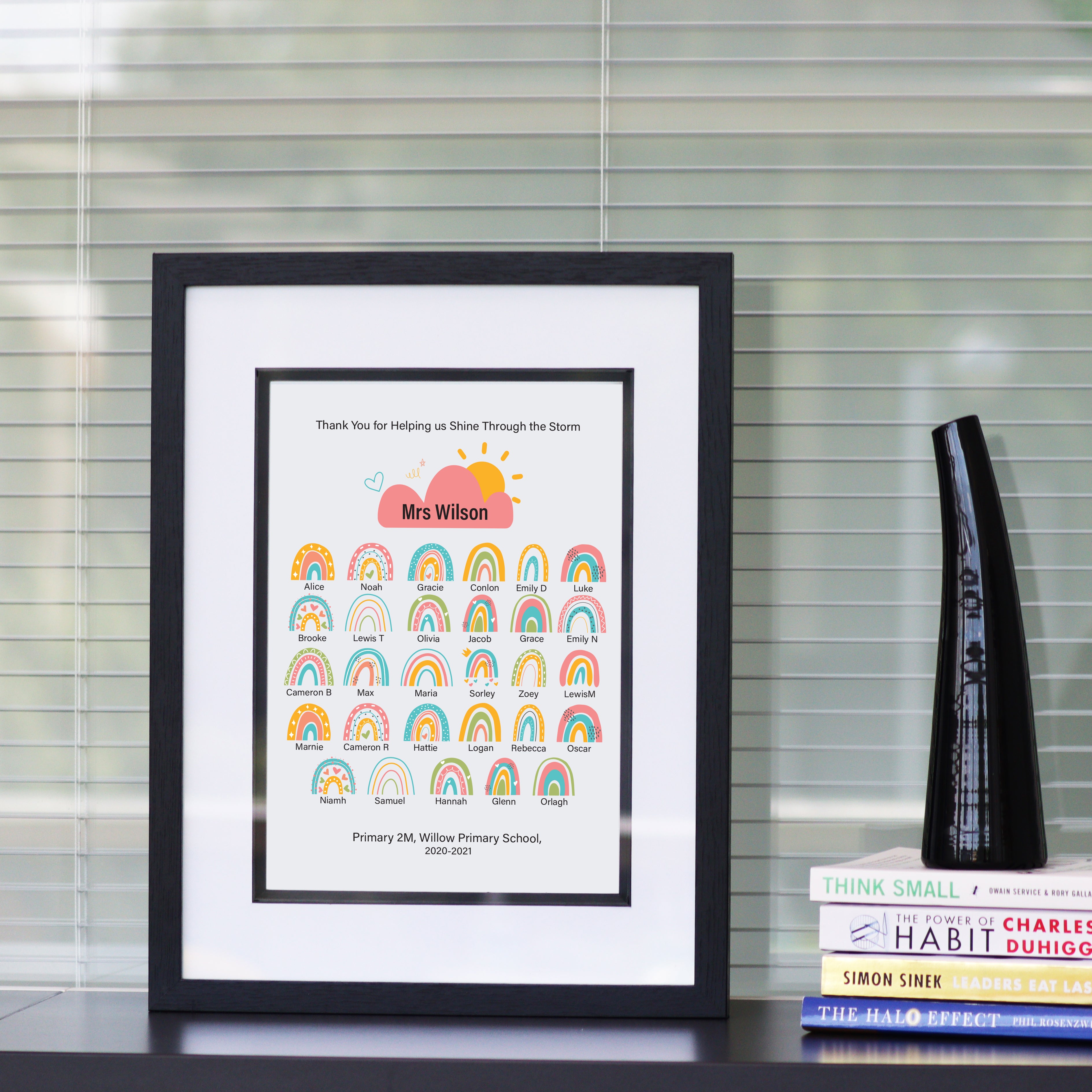 Thank You Teacher Rainbow Print