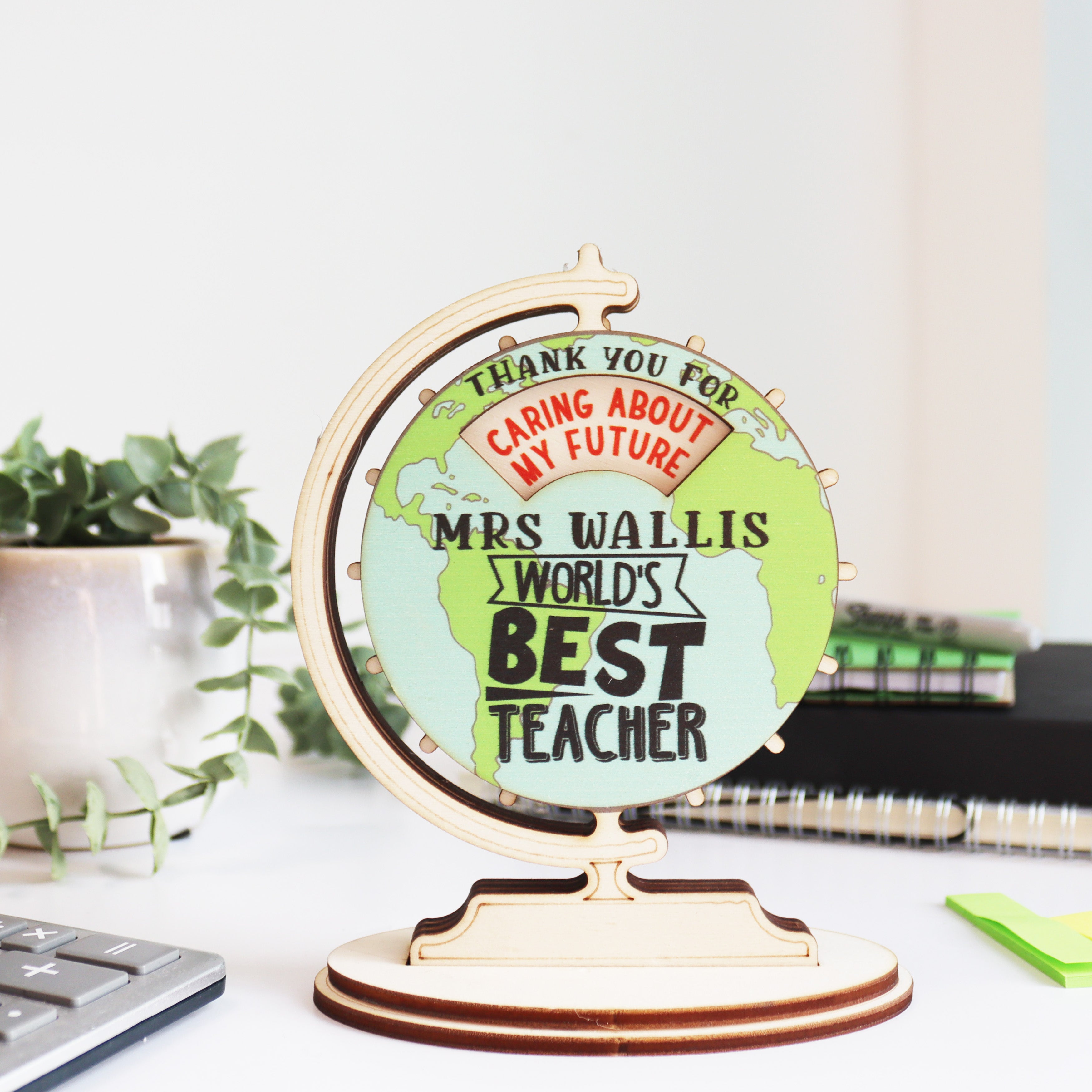 Personalised Wooden Keepsake Best Teacher Card