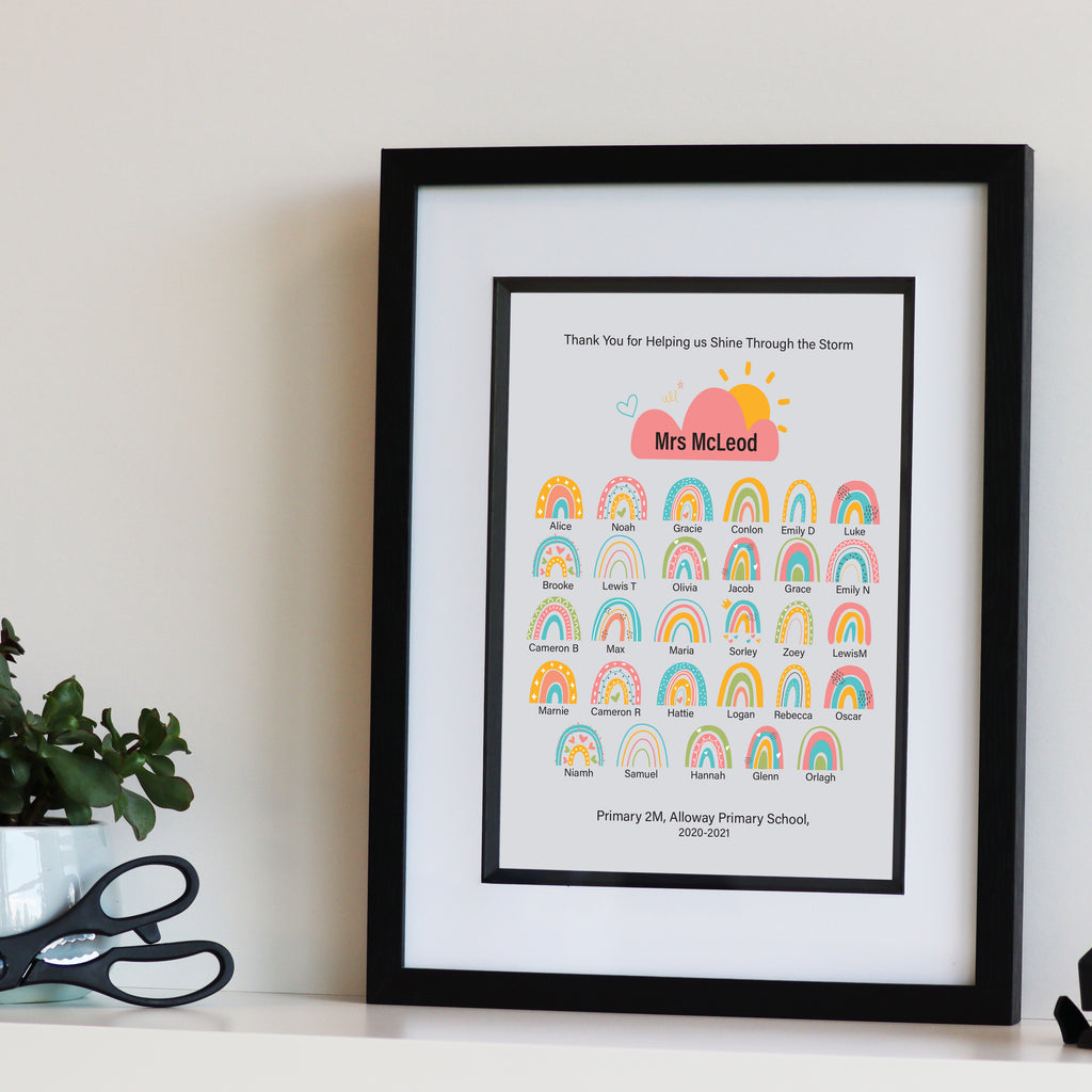 Thank You Teacher Rainbow Print