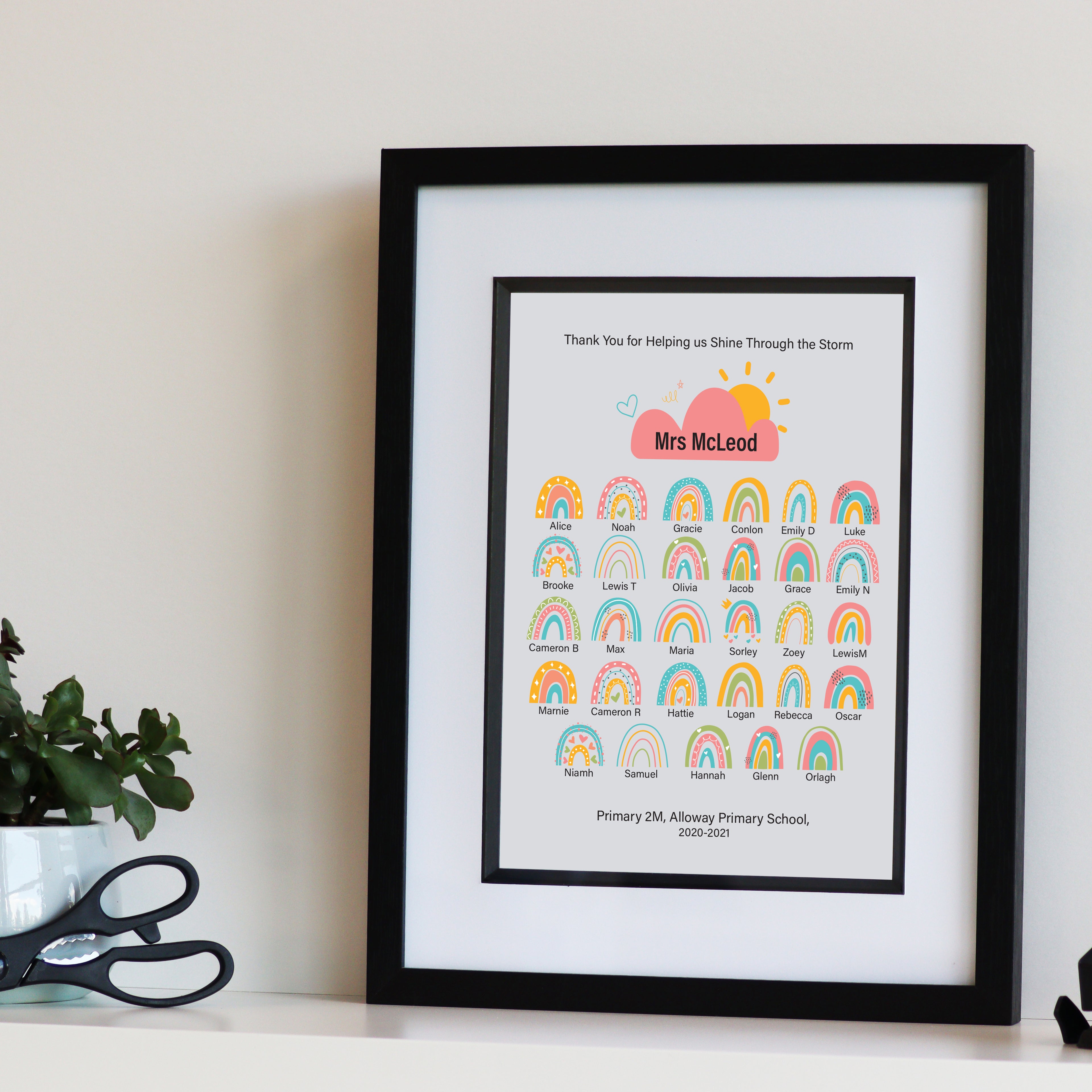 Thank You Teacher Rainbow Print