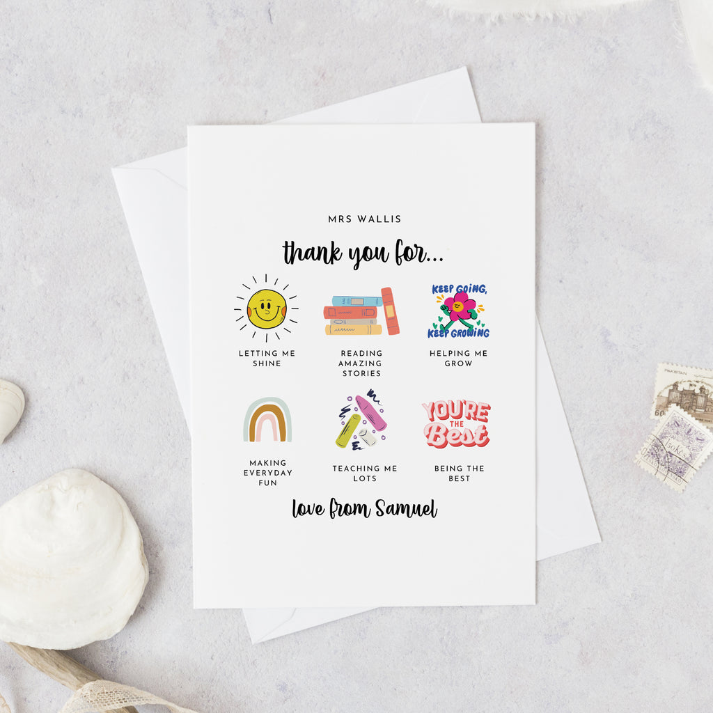 Personalised Thank You Teacher Card