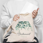 Personalised botanical leaf design tote bag for Bridal Party