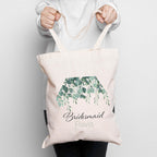 Personalised botanical leaf design tote bag for Bridal Party