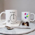Personalised thank you teacher balloon mug shown close up