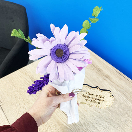 Personalised Handmade Felt Gerber Daisy Bouquet
