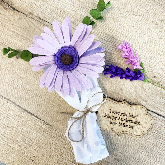 Personalised Handmade Felt Gerber Daisy Bouquet