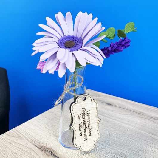Personalised Handmade Felt Gerber Daisy Bouquet