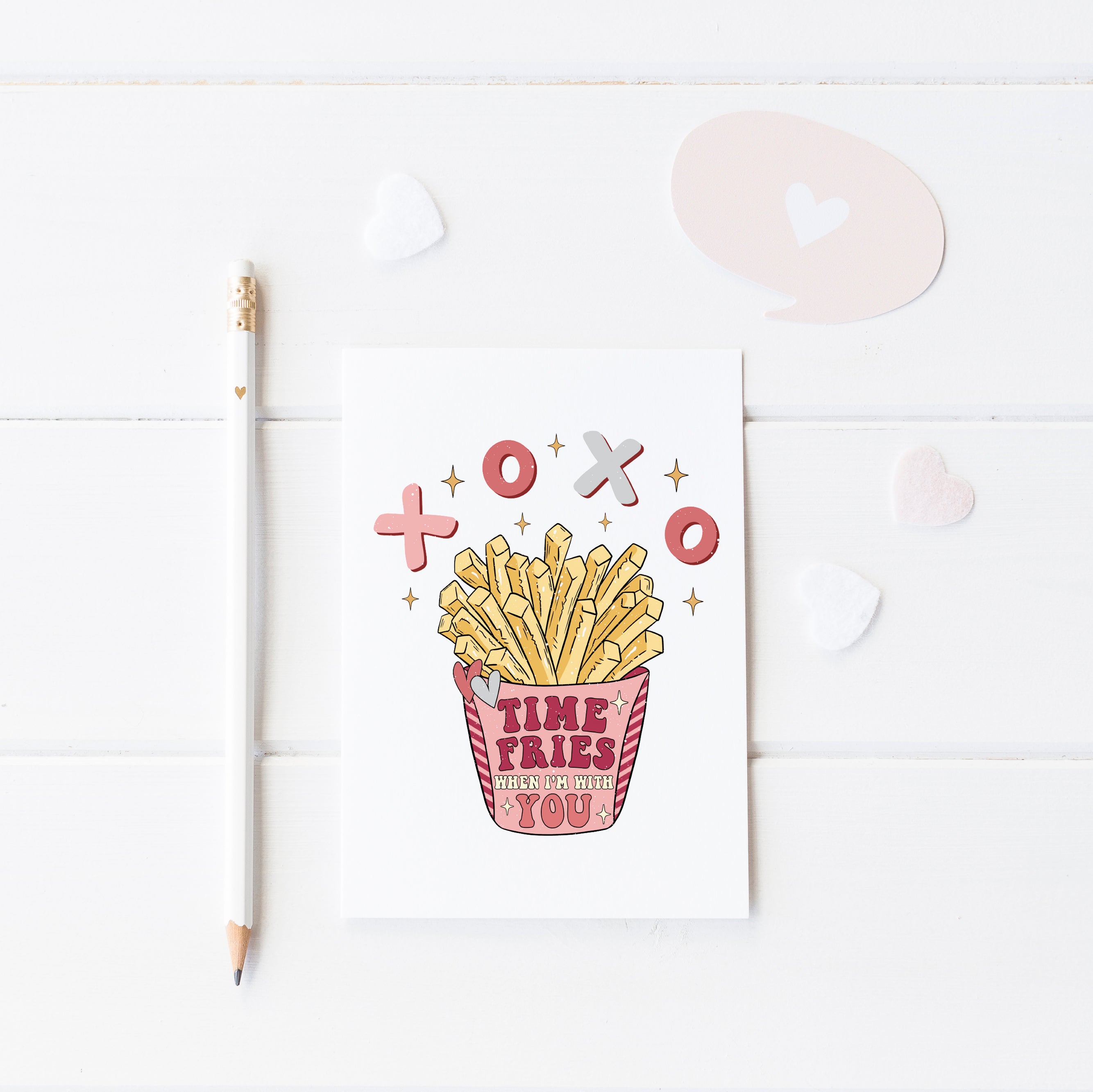 Funny 'Time Fries' Valentine's Card