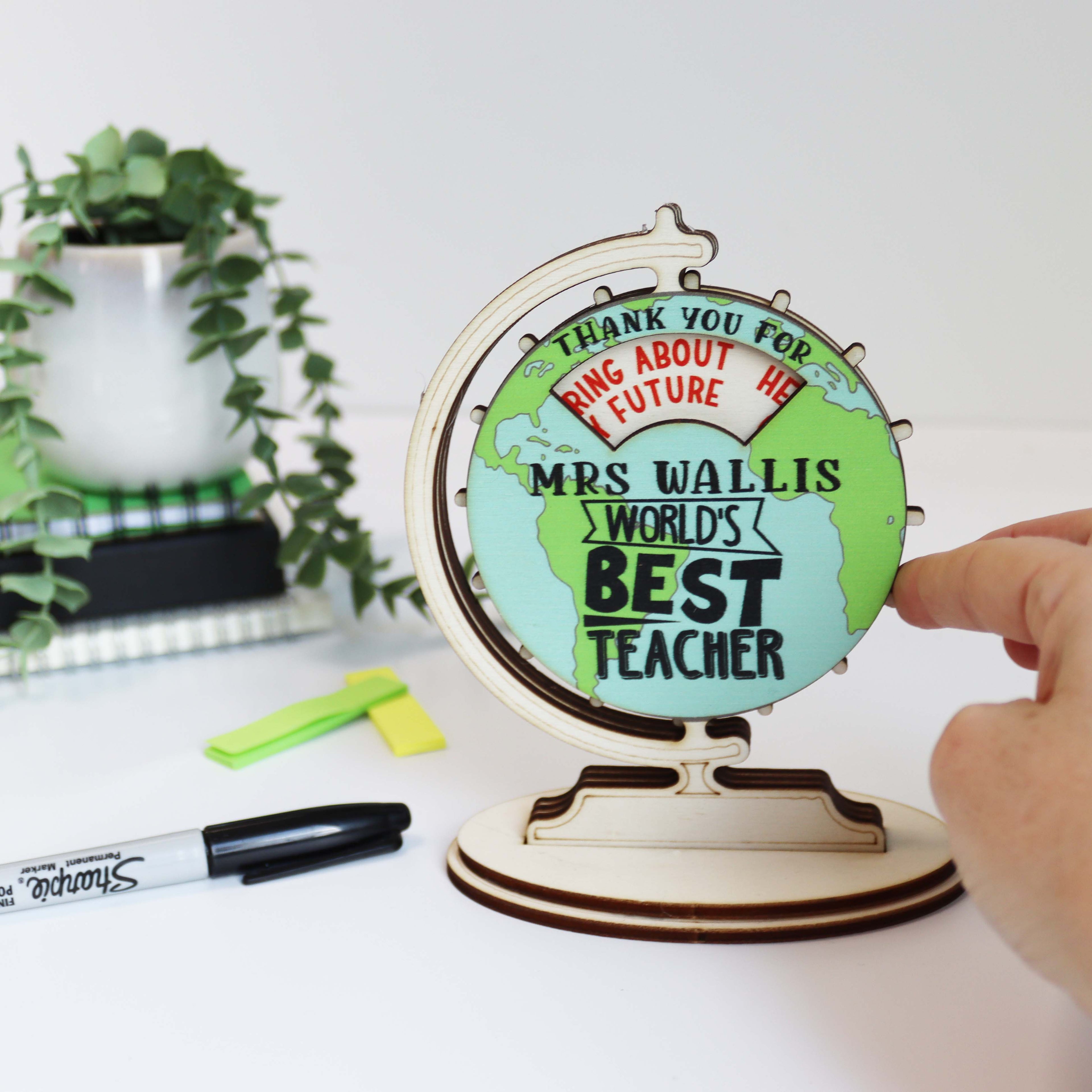 Personalised Wooden Keepsake Best Teacher Card