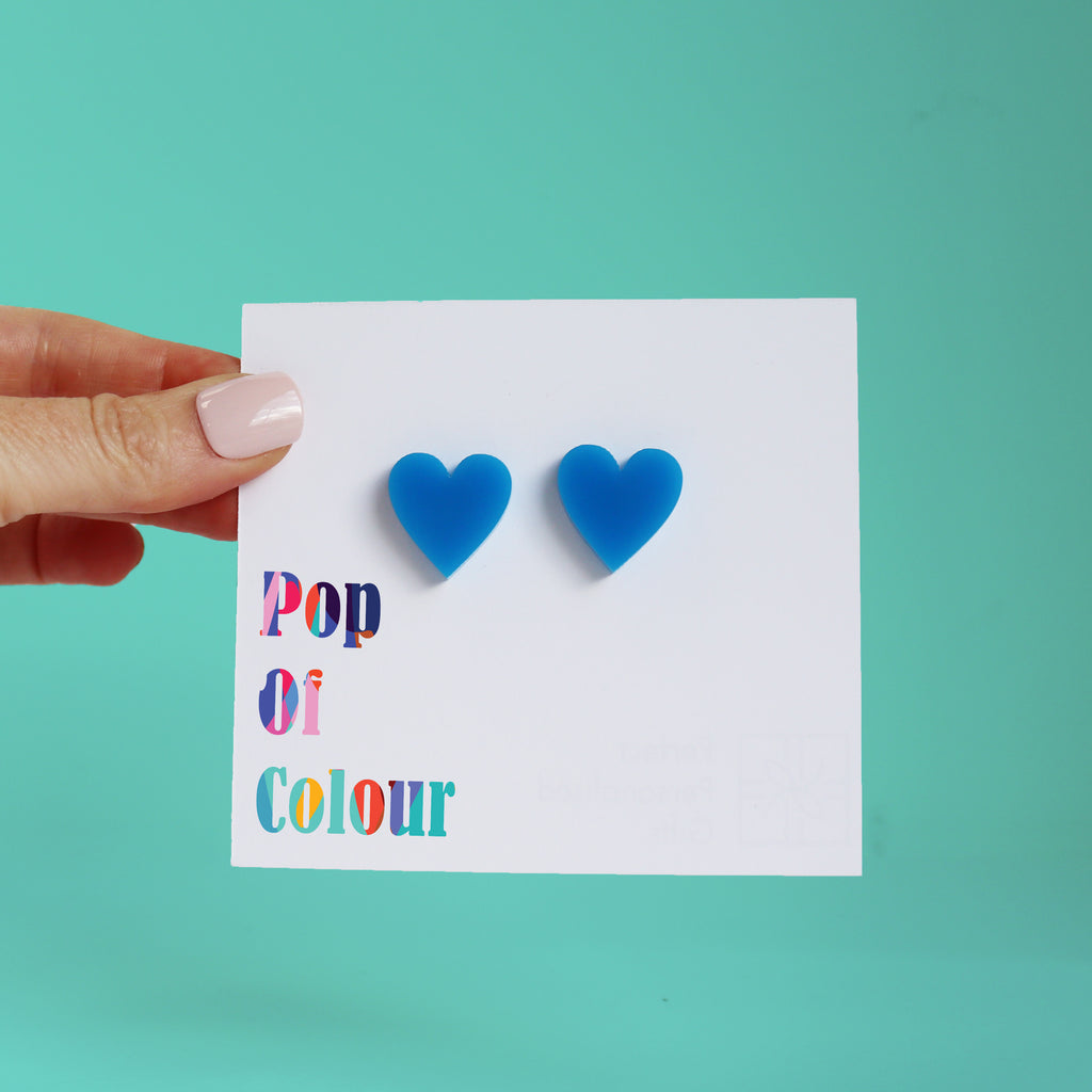 turquoise background colour pop blue acrylic stud earrings