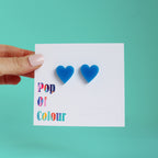 turquoise background colour pop blue acrylic stud earrings