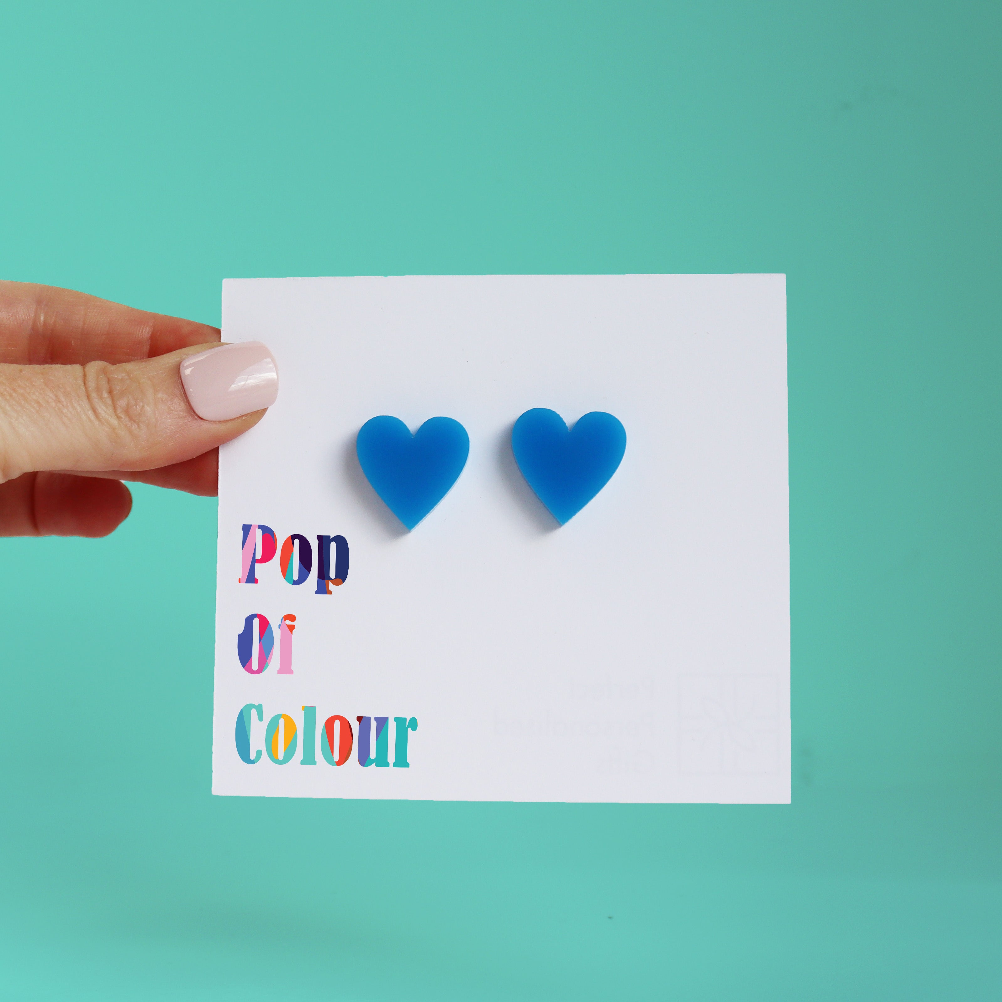 turquoise background colour pop blue acrylic stud earrings