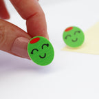printed olive stud earrings