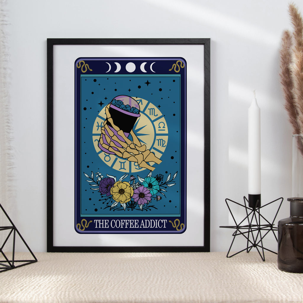 Tarot Coffee Lover Typographical Print