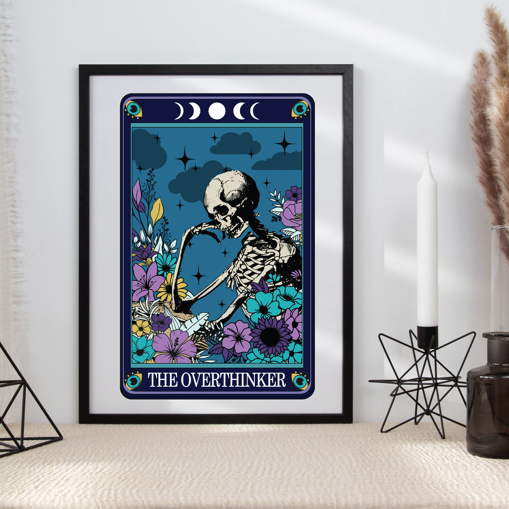 Tarot Style Typographical Print The Overthinker